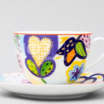 Чашка с блюдцем чайная ф. Весенняя-2 рис. Букет для Татьяны