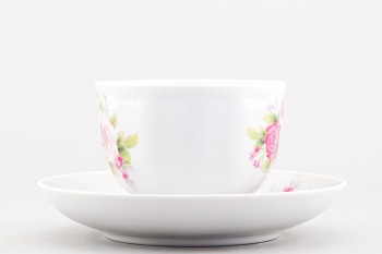 Чашка с блюдцем чайная ф. Гранатовый рис. Букет наслаждения