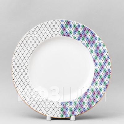 Комплект плоских тарелок 24 см рис. Лапландия, 6 предметов