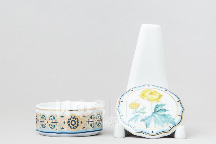 Шкатулка ф. Круглая малая рис. Золотая купавка 