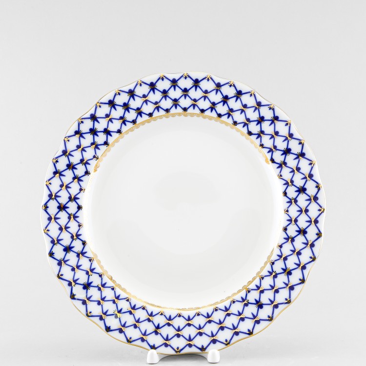 Тарелка плоская 27 см ф. Тюльпан рис. Кобальтовая сетка в Москве