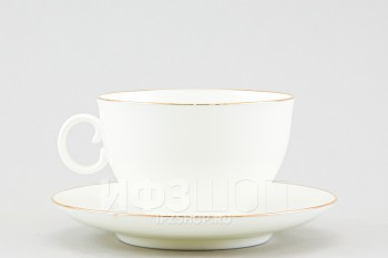Чашка с блюдцем чайная ф. Яблочко рис. Золотой кант