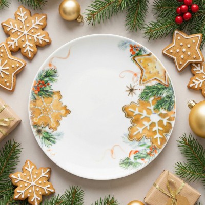 Тарелка плоская 20 см ф. Универсал рис. Пряник