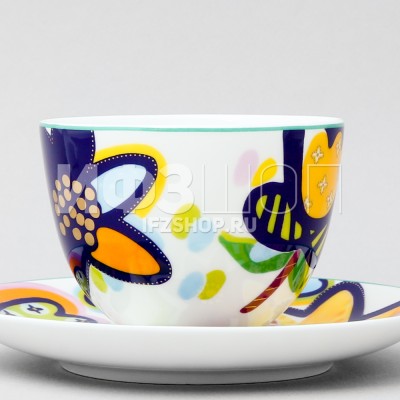 Чашка с блюдцем чайная ф. Весенняя-2 рис. Букет для Катерины