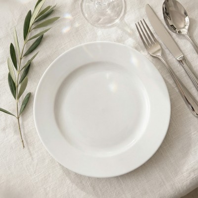 Тарелка плоская 24 см ф. Идиллия рис. Белый