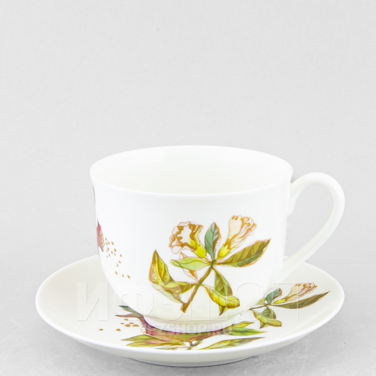 Чашка с блюдцем чайная ф. Ландыш рис. Гранаты (микс) в Москве