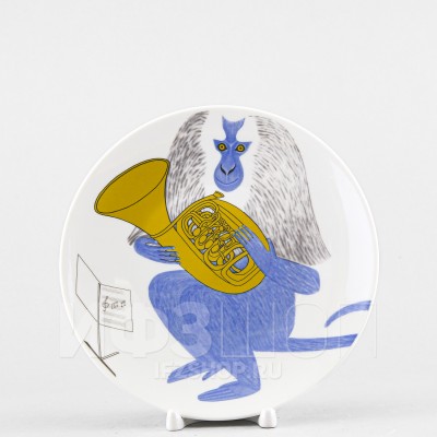 Декоративная тарелка 19.5 см рис. Трио. Труба