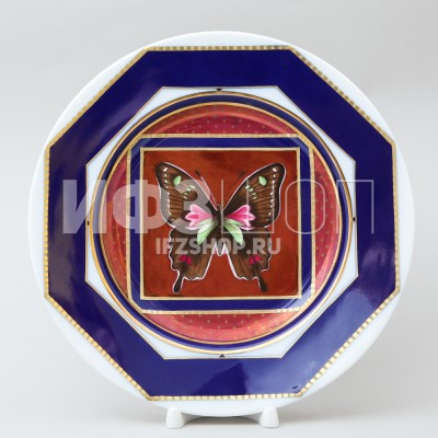 Декоративная тарелка 24 см рис. Бабочки №7 (в подарочной коробке)