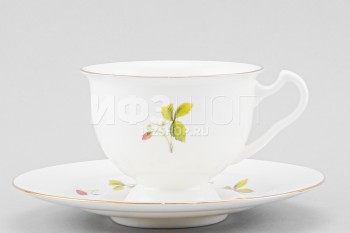 Чашка с блюдцем чайная ф. Айседора рис. Земляника