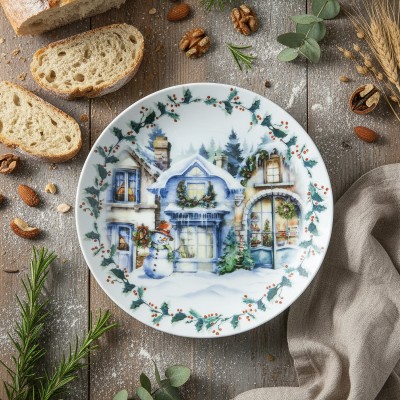 Тарелка плоская 24 см ф. Универсал рис. Первый снег