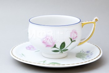 Чашка с блюдцем чайная ф. Кострома рис. Колокольчики