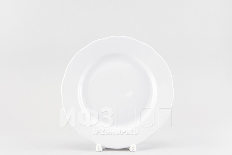 Тарелка плоская 20 см ф. Вырезной край рис. Белый 