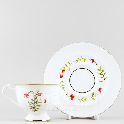 Чашка с блюдцем чайная 240 мл ф. Айседора рис. Клюква