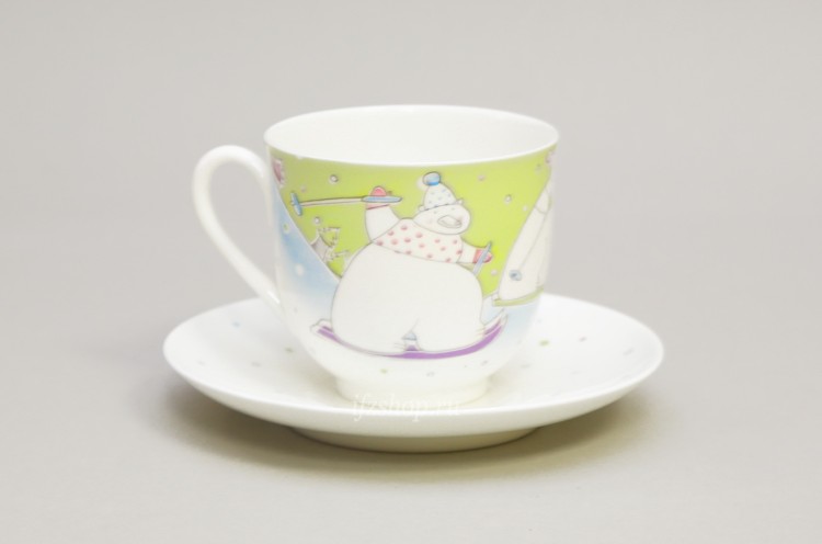 Чашка с блюдцем кофейная ф. Ландыш рис. Лыжники в Москве