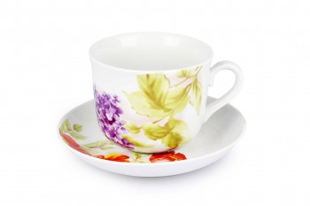 Чашка с блюдцем чайная ф. Ностальгия рис. Альпийские цветы