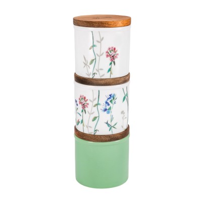 Набор банок малых ф. Стандартная рис. Травы, 3 предмета