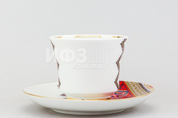 Чашка с блюдцем чайная ф. Банкетная рис. Русский стиль. Разгуляй