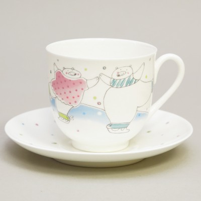 Чашка с блюдцем кофейная ф. Ландыш рис. Фигурное катание