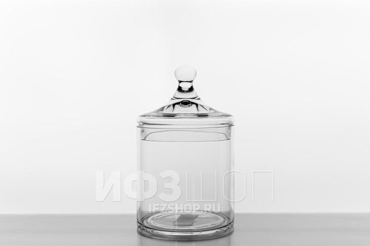 Ваза-цилиндр с крышкой, диаметр 15 см, высота 15 см, форма 7292 