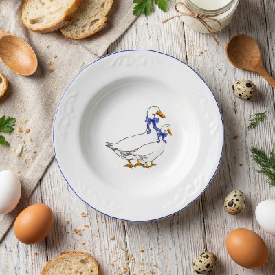 Тарелка глубокая 20 см ф. Надежда рис. Гуси