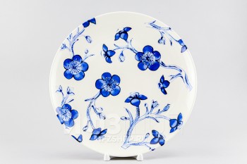 Тарелка плоская 26.5 см ф. Гладкий край рис. Синие цветы