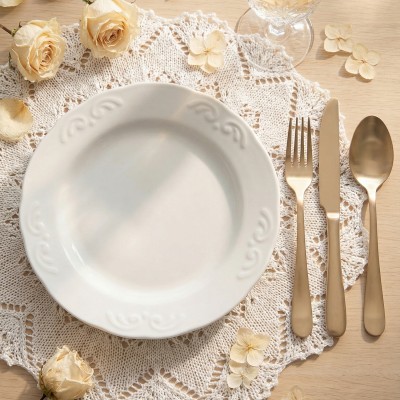 Тарелка плоская 24 см ф. Надежда рис. Белый