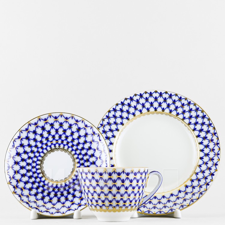 Комплект чайный ф. Весенняя рис. Кобальтовая сетка в Москве