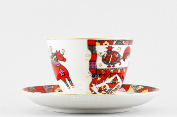 Чашка с блюдцем чайная ф. Весенняя рис. Красный конь
