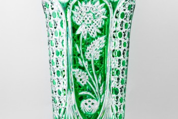 Ваза для цветов, высота 43 см, зеленый наклад