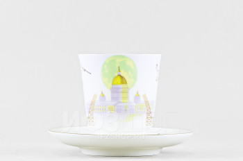 Чашка с блюдцем кофейная ф. Майская рис. Белые ночи в Петербурге