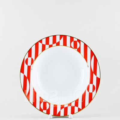 Тарелка глубокая 23 см ф. Стандартная-2 рис. Да и нет (красный)