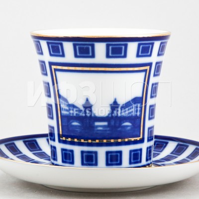 Бокал с блюдцем ф. Ленинградский-2 рис. Мост Ломоносова