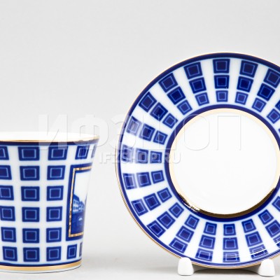 Бокал с блюдцем ф. Ленинградский-2 рис. Мост Ломоносова