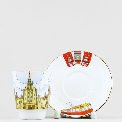 Чашка с блюдцем кофейная ф. Майская рис. Университет