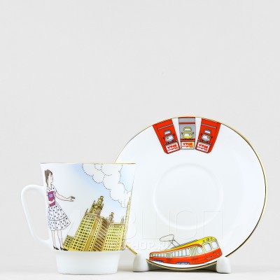 Чашка с блюдцем кофейная ф. Майская рис. Университет