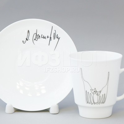 Чашка с блюдцем кофейная ф. Майская рис. Коты