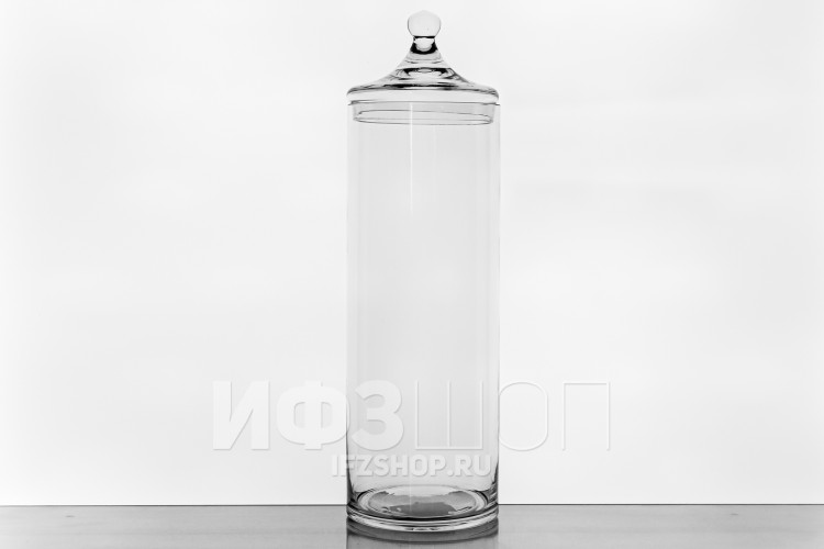 Ваза-цилиндр с крышкой, диаметр 15 см, высота 40 см, форма 7292 