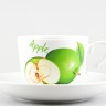 Чашка с блюдцем чайная ф. Кирмаш рис. Зеленое яблоко