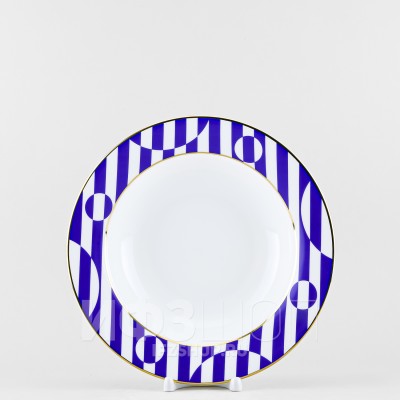 Тарелка глубокая 23 см ф. Стандартная-2 рис. Да и нет (синий)