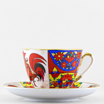 Чашка с блюдцем чайная ф. Весенняя рис. Народные узоры