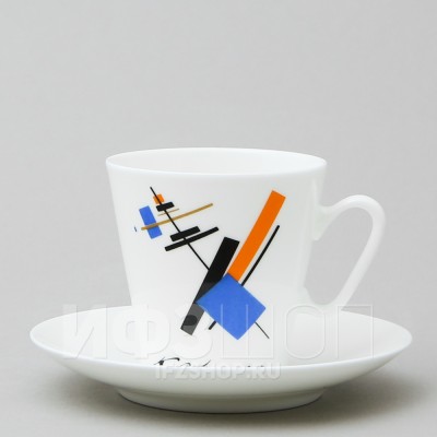 Чашка с блюдцем кофейная ф. Черный кофе рис. Малевич