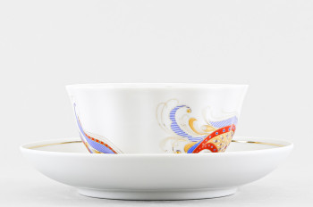 Чашка с блюдцем чайная ф. Тюльпан рис. Перо Жар-Птицы