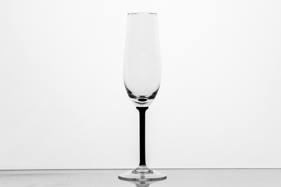 Набор из 6 бокалов для шампанского 180 мл ф. 8560 серия 200/2 (Черная ножка)