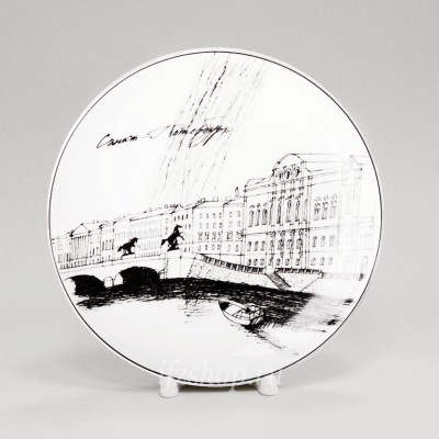 Декоративная тарелка 19.5 см рис. Аничков мост