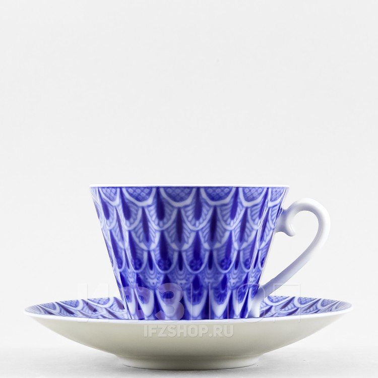 Чашка с блюдцем чайная ф. Лучистая рис. Ажур 