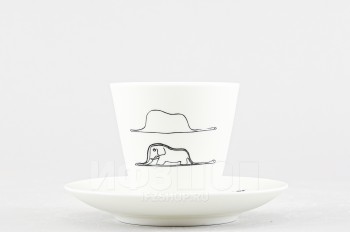 Чашка с блюдцем кофейная ф. Черный кофе рис. Слон в удаве