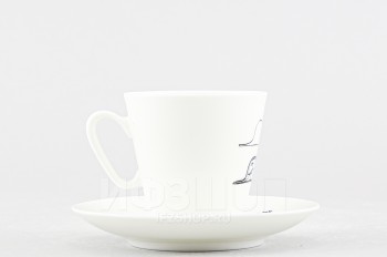 Чашка с блюдцем кофейная ф. Черный кофе рис. Слон в удаве