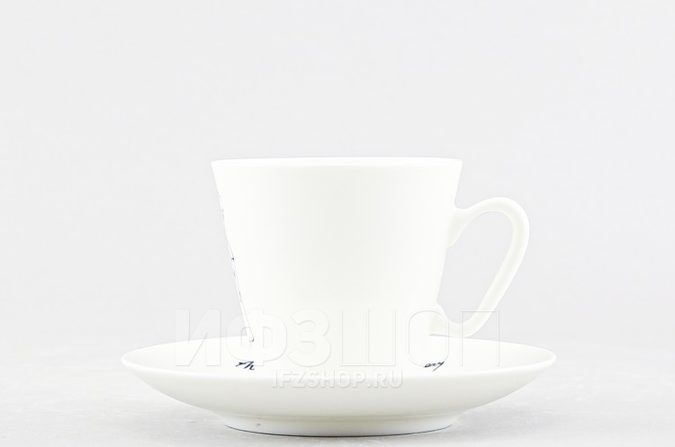 Чашка с блюдцем кофейная ф. Черный кофе рис. Принц с розой 
