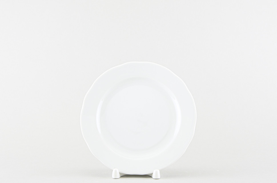 Тарелка плоская 17.5 см ф. Вырезной край рис. Белый