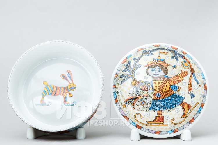 Туалетная коробочка ф. Круглая рис. Фигурное катание №1 в Москве